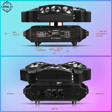 9 светодиодных головок x RGB сценическое освещение мощностью 10 Вт