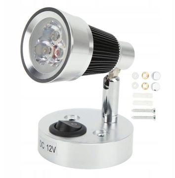 Lampka kinkiet 12V LED Lampa ALU Obrotowa