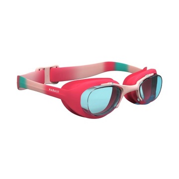 Okulary pływackie dziecięce regulowane nieparujące różowe-ecru