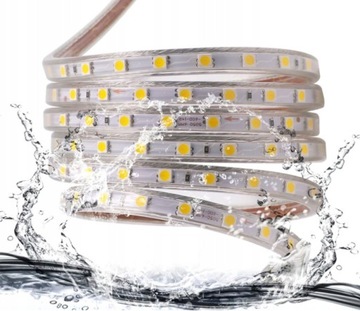 Pasek WĄŻ TAŚMA LED 5050 IP68 1MB 230V CIEPŁY