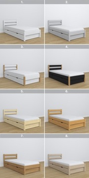 Кровать деревянная с ящиком 120х180 белая N01