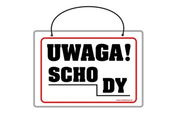 Tabliczka laminowana UWAGA SCHODY - format A5