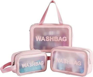 ZESTAW KOSMETYCZKA WASHBAG WODOODPORNA PODRÓŻNA X3