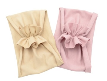 Opaska SZEROKA 2 szt turban brudny róż i beż 40-43
