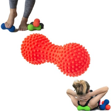 Wałek roller DUOBALL do masażu rehabilitacji TULLO 15cm dla dzieci Czerwony