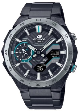 Czarny zegarek męski na bransolecie Casio Edifice Bluetooth Solar + Box