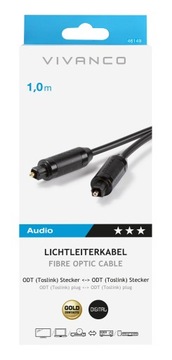 Kabel / Przewód Optyczny 1m Toslink VIVANCO Jakość Sklep Warszawa C.H.LAND