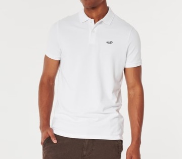 Hollister koszulka polo męska rozmiar M biała