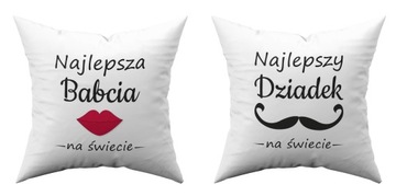 PREZENT NA DZIEŃ BABCI I DZIADKA ZESTAW 2 PODUSZKI KOMPLET DWÓCH PODUSZEK