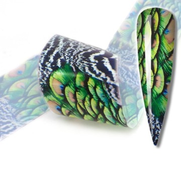 ТРАНСФЕРНАЯ ФОЛЬГА 100х4см ПАВЛИНОВЬИ ГЛАЗЫ узоры