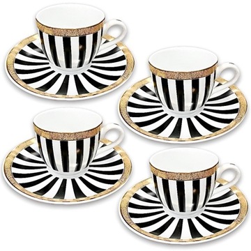 Zestaw 4 Filiżanek do kawy ESPRESSO komplet paski