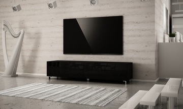 SZAFKA RTV STOJĄCA 160 CM CZARNY POŁYSK