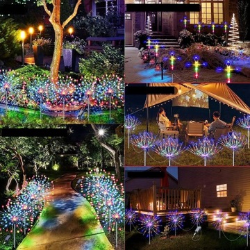 4x САДОВЫЕ ЛАМПЫ СОЛНЕЧНЫЕ ДЕРЕВО Одуванчик ФЕЙЕРВЕРК УКРАШЕНИЕ 480LED пульт дистанционного управления