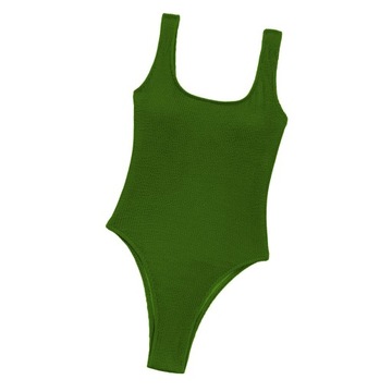 Plavky s náprsnými vankúšikmi Plavky L Zelenkavý