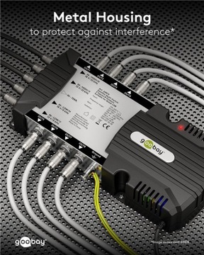 Мультипереключатель спутникового ТВ, 9 входов, 16 выходов