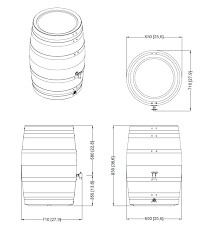 Резервуар для воды VINO бочка 250л.