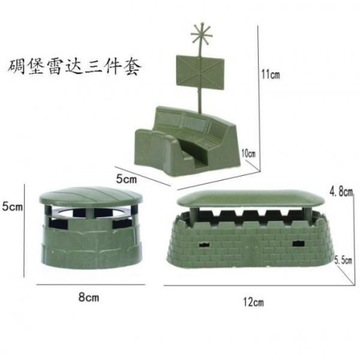 9 Pcs DIY Model Toys Sand Table Bunkers Model