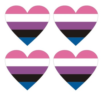 Naklejki Flaga Serce 5cm Genderfluid