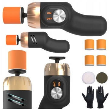 МИНИ-ПОЛИРОВАЛЬНАЯ МАШИНКА ДЛЯ АВТОМОБИЛЕЙ С РЕГУЛИРОВКОЙ 12 В, НАБОР 4 ГУБОК