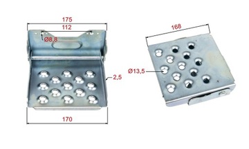 Боковая ступенька, СКЛАДНАЯ боковая ступенька, 170 мм.