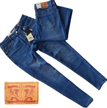 MS10 SPODNIE JEANS M.SARA LIFE'S Wysoki Stan Duże rozm. L/40 (m)