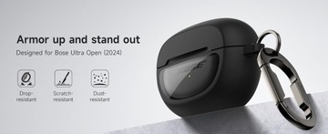 Suritch Etui do słuchawek Bose Ultra Open Earbuds 2024, z karabińczykiem, czarne