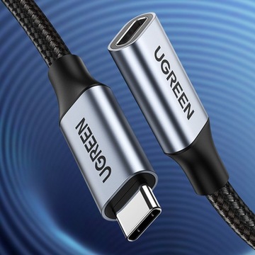 КАБЕЛЬ-УДЛИНИТЕЛЬ UGREEN USB C 3.1 PD QC ДЛЯ ПЕРЕДАЧИ ДО 10 Гбит/с 1 м