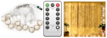 LAMPKI KURTYNA ŚWIETLNA LED 3x3M BIAŁY CIEPŁY HAK