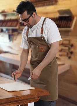 МУЖСКОЙ КУХОННЫЙ ФАРТУК БАРИСТА ВОДОНЕПРОНИЦАЕМЫЙ STRONG CHEF-ОФИЦИАНТ