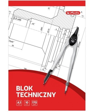 Blok techniczny A3 10k, biały 170g/m2 Herlitz