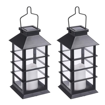 SOLARNA LATARNIA LED ZEWNĘTRZNA 2 SZT LAMPY SOLARNE OGRODOWE