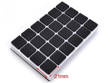 РЕЗИНОВЫЕ ПРОТИВОСКОЛЬЗЯЮЩИЕ НАКЛАДКИ ДЛЯ МЕБЕЛЬНЫХ СТУЛЬЕВ, ЧЕРНЫЕ х 24 шт.