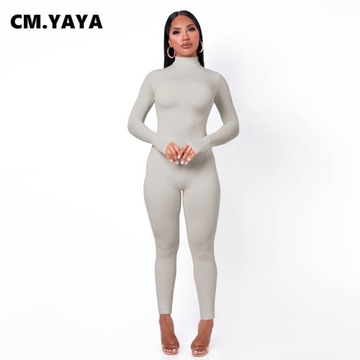 CM.YAYA Casual Women Long Sleeve Turtleneck Long S