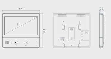 WIDEODOMOFON VIDEODOMOFON CZYTNIK KART RFID DOMOFON DWURODZINNY 7''