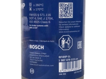 ТОРМОЗНАЯ ЖИДКОСТЬ BOSCH DOT 4 HP ABS ASR ESP 1л