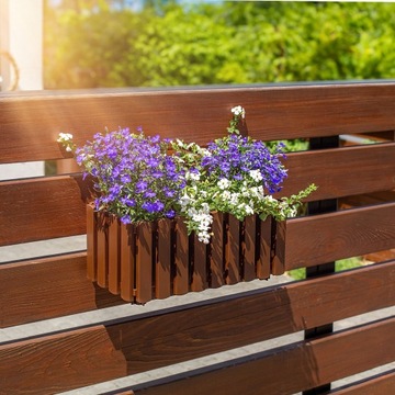 БАЛКОННЫЙ ЯЩИК 38см + 2 КОРИЧНЕВЫЕ РУЧКИ