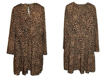 New Look plus size luźna sukienka Panterka boho 52