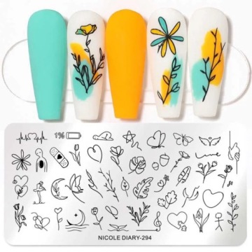 Штамповка пластины для ногтей искусства цветок украшения SKIC