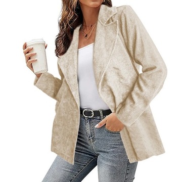 Spring Autumn Women Casual Corduroy Long Shirt Jac