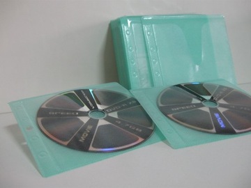 KOSZULKI na płyty CD do segregatora 100 ZIELONE