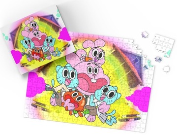 PUZZLE - GUMBALL BAJKA - PREZENT NA ŚWIĘTA WZORY - 35el + PUDEŁKO