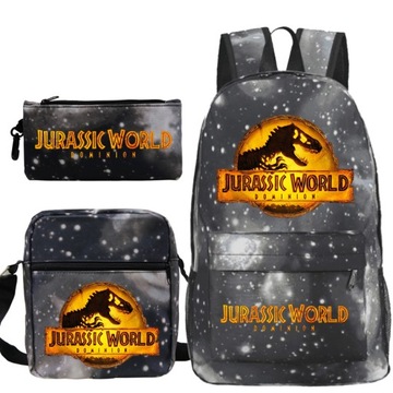 ZESTAW PLECAK TORBA PIÓRNIK JURASSIC WORLD WZORY