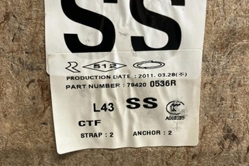 POLIČKA KUFRU RENAULT LATITUDE (L70_) 794200536R 2.0L DIESEL 110KW 2011