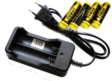 Ładowarka podwójna +4x akumulator 12000mAh 18650 3,7V LI-IoN tomas
