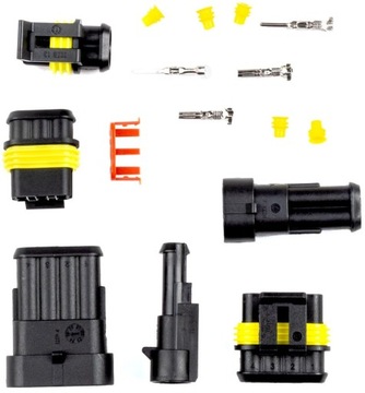 ГЕРМЕТИЧНЫЙ РАЗЪЕМ CUBE 2-контактный SUPERSEAL С НАБОРОМ КАБЕЛЕЙ ИЗ 20 ШТ.