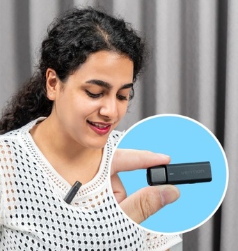 Комплект беспроводных петличных микрофонов Vention, 2 шт., с чехлом для зарядки