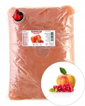 Sok JABŁKO-CZERWONA PORZECZKA NATURALNY 100% 5L
