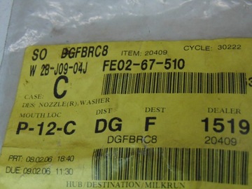 OSTŘIK TRYSKA OKNO PRAVÁ MAZDA RX-8 FE0267510