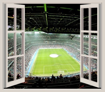 FOTOTAPETA 3D OKNO widok piłka stadion piłkarski