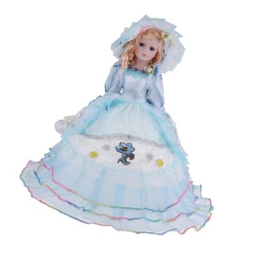18-calowe lalki porcelanowe stojące z drewnianym